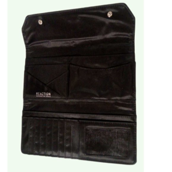 Kenneth Cole Reaction Women's Print Tri-fold Snap Clutch Wallet          Tan & B - Picture 8 of 10